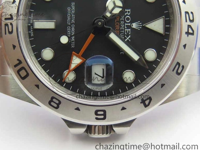 0414 Explorer II 42mm 216570 Black 904L SS GMF 1:1 Best Edition Black Dial on Bracelet A3186 (Correct Hand Stack) StreetReady 3242